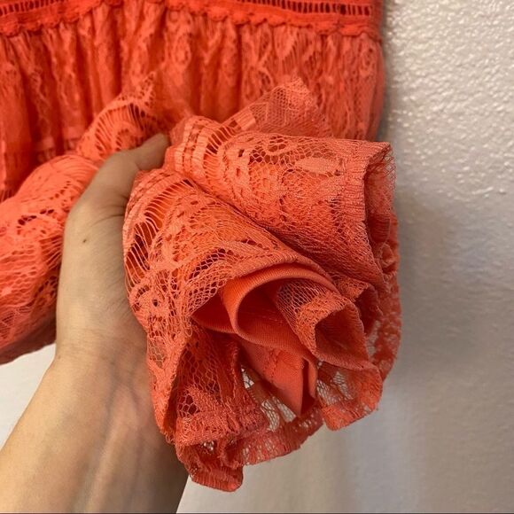 Forever 21 Lace short coral sleeveless mini Dress - small - Picture 9 of 11